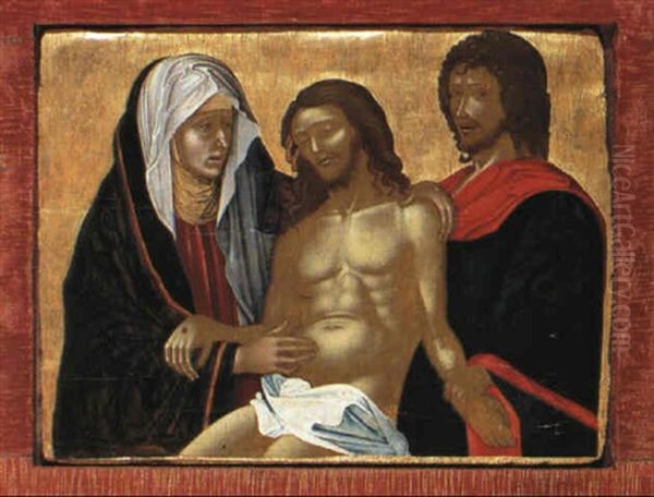 Grablegung Christi, Zu Seiner Rechten Maria, Zu Seiner      Linken Johannes Oil Painting by Giovanni Bellini