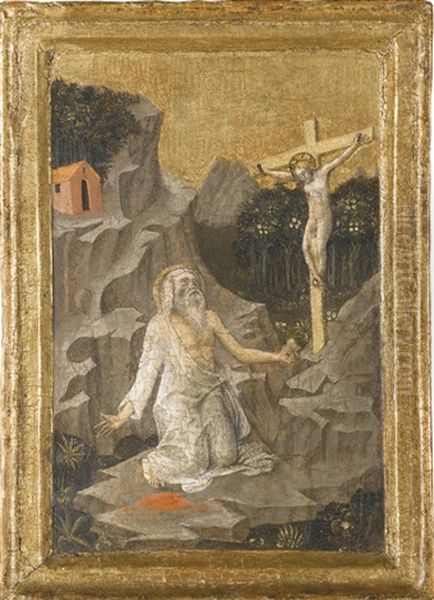 Saint Jerome In The Wilderness Oil Painting by Jacopo Bellini