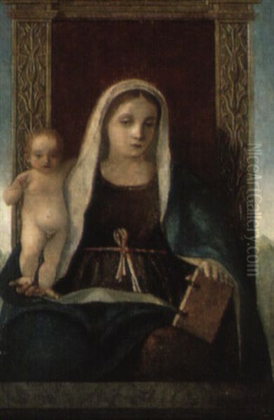 Madonna Med Barnet Oil Painting by Vittore di Matteo Belliniano