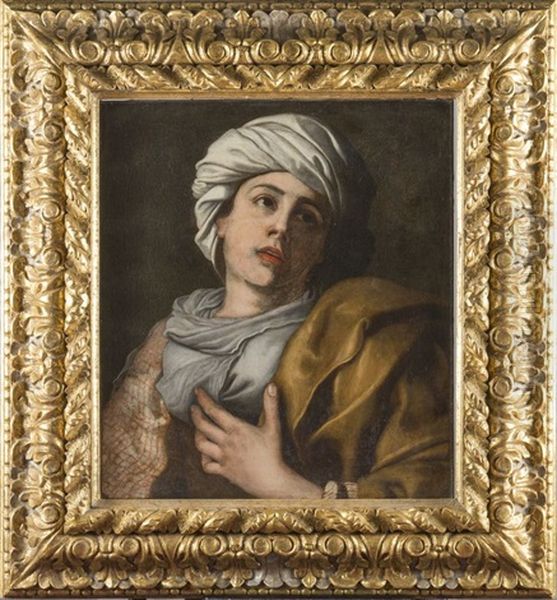 Sibylle Au Turban Blanc Oil Painting by Antonio De Bellis