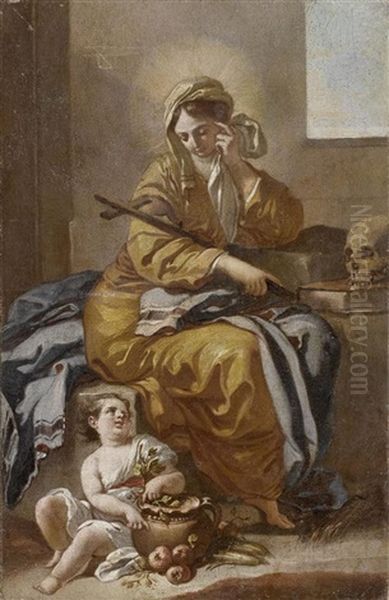 Heilige Agnes Oil Painting by Antonio De Bellis