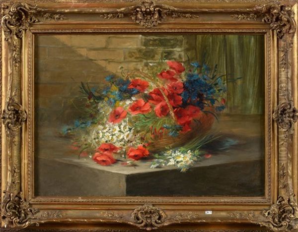 Panier De Fleurs Des Champs Oil Painting by Hubert Bellis