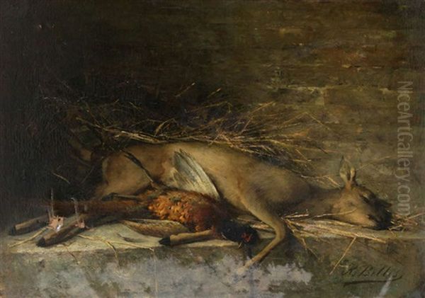 Trophee De Chasse Oil Painting by Hubert Bellis