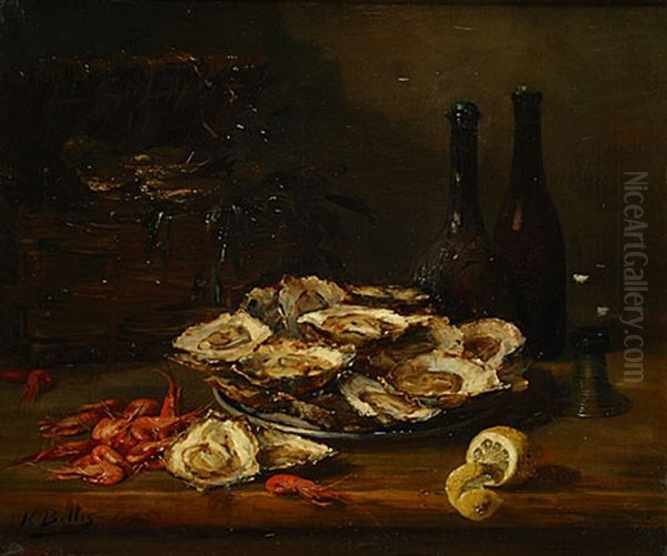 Stilleven Met Oesters (nature Morte Aux Huitres) Oil Painting by Hubert Bellis