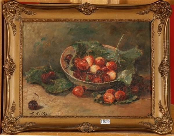 Nature Morte Aux Cerises Oil Painting by Hubert Bellis