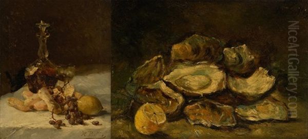 Nature Morte (+ Another; 2 Works) Oil Painting by Hubert Bellis