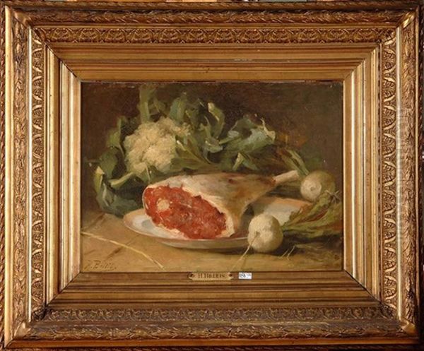 Nature Morte Au Gigot Et Aux Legumes Oil Painting by Hubert Bellis