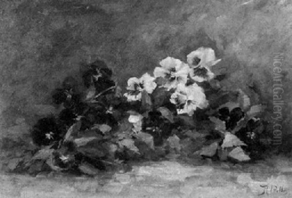 Blumenstilleben Mit Stiefmutterchen Oil Painting by Hubert Bellis