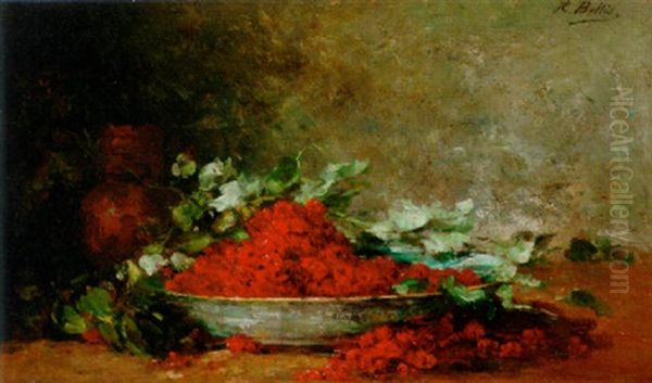 A Bowl Of Raspberries Oil Painting by Hubert Bellis