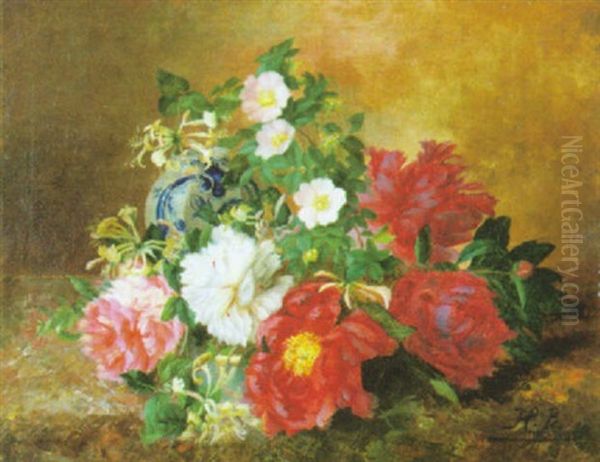 Bloemenstilleven Oil Painting by Hubert Bellis