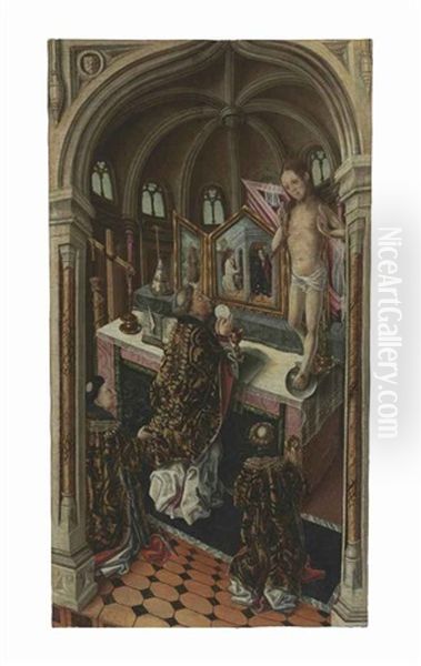 The Mass Of Saint Gregory Oil Painting by Pedro Bello