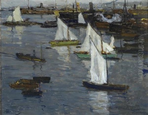 Porto Di Genova Oil Painting by Giorgio Belloni