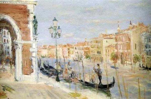 Le Marche Aux Poissons A Venise, Pres Du Rialto Oil Painting by Giorgio Belloni