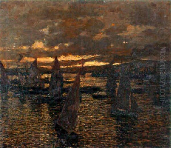 Vele Al Tramonto Oil Painting by Giorgio Belloni