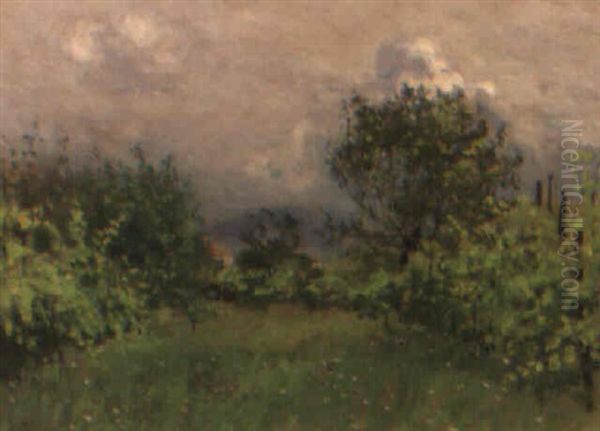 An Orchard Oil Painting by Giorgio Belloni