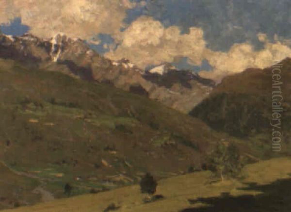 Alpine Landscape Oil Painting by Giorgio Belloni