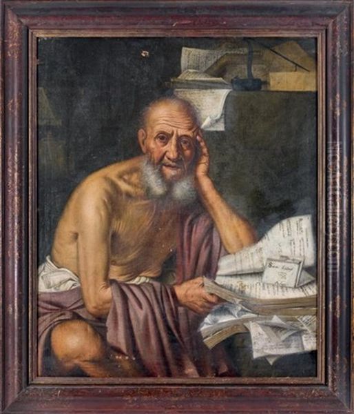 Le Philosophe Socrate Oil Painting by Pietro Bellotti