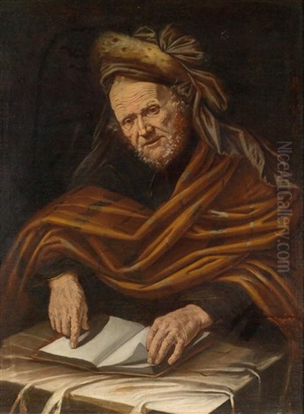 Alter Mann Mit Buch Oil Painting by Pietro Bellotti