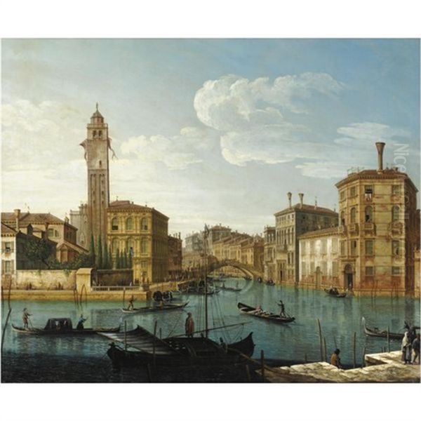 Venezia, Veduta Del Canal Grande Oil Painting by Pietro Bellotti