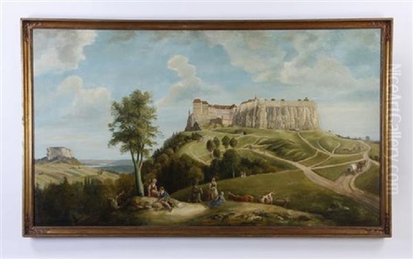 Fortress Of Konigstein Oil Painting by Bernardo Bellotto