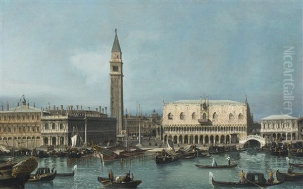 Venice, View Of The Molo From The Bacino Di San Marco Oil Painting by Bernardo Bellotto