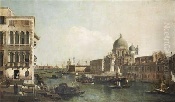 The Grand Canal With The Church Of Santa Maria Della Salute, Venice Oil Painting by Bernardo Bellotto