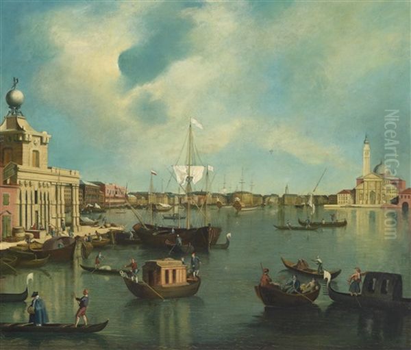 Blick Auf Das Bacino Di San Marco Mit Der Punta Della Dogana Und San Giorgio Maggiore In Venedig Oil Painting by Bernardo Bellotto