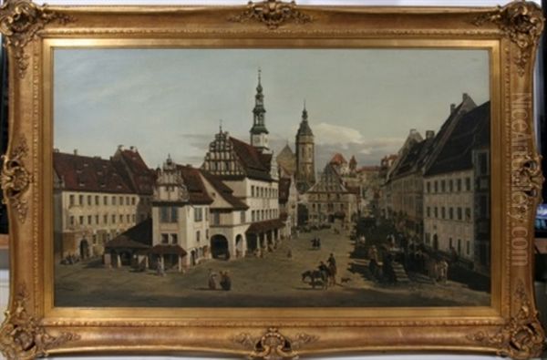 Market Square At Pirna by Bernardo Bellotto