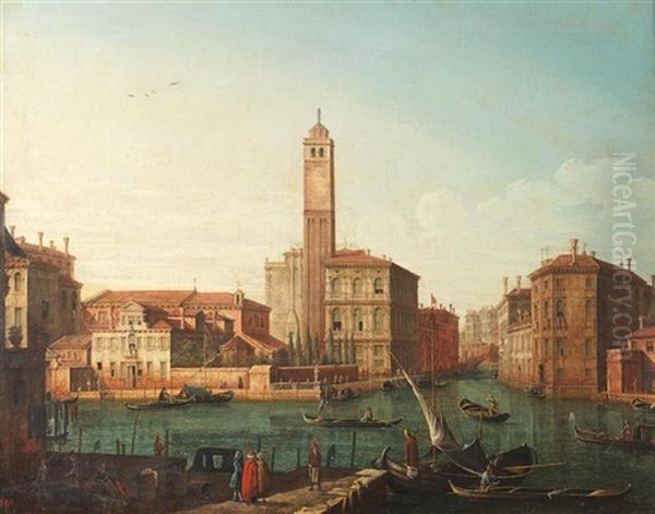 Canal Grande Mit Blick Auf Die Kirche San Jeremia, Den Palazzo Labia Und Die Mundung Des Cannareggio Oil Painting by Bernardo Bellotto