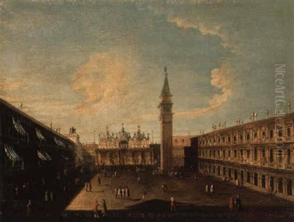 The Piazza San Marco, Venice, Looking East Oil Painting by Bernardo Bellotto