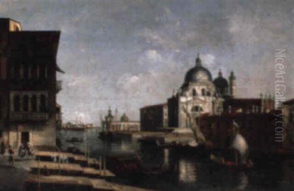 The Grand Canal With The Church Of Santa Maria Della Salute... Oil Painting by Bernardo Bellotto