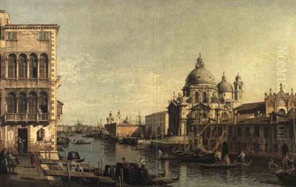 Santa Maria Del Salute And The Entrance To The Grand Canal, Venice Oil Painting by Bernardo Bellotto