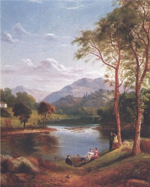 Picnic By The Lake Oil Painting by Albert Fitch Bellows