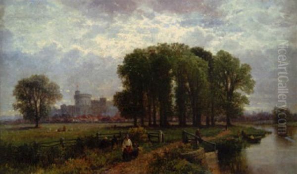 A Stroll By The River Oil Painting by Albert Fitch Bellows