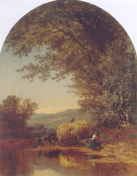 Haying Oil Painting by Albert Fitch Bellows