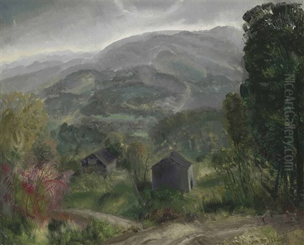 Old Barn, Grey Day Oil Painting by George Bellows