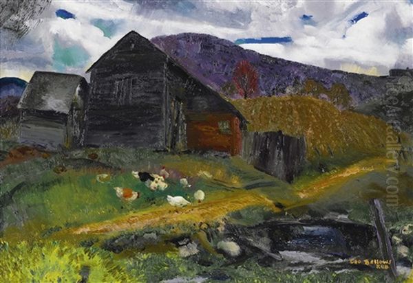 Old Barn, Shady Valley Oil Painting by George Bellows