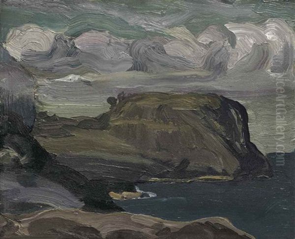 Rocks And Coast Oil Painting by George Bellows