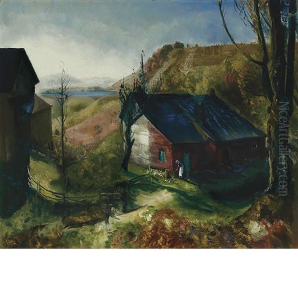 Mountain Farm Oil Painting by George Bellows