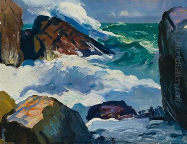 Sunlit Surf Oil Painting by George Bellows