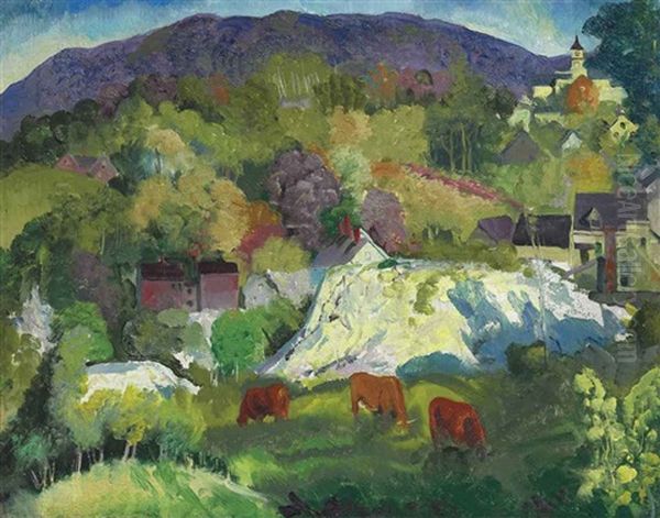 Village On The Hill Oil Painting by George Bellows