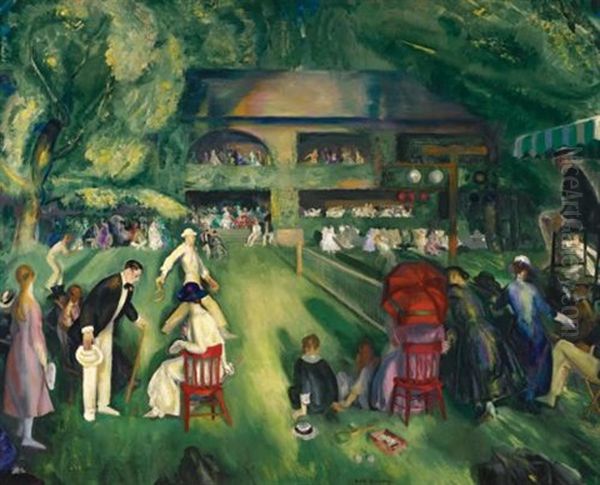 Tennis At Newport Oil Painting by George Bellows