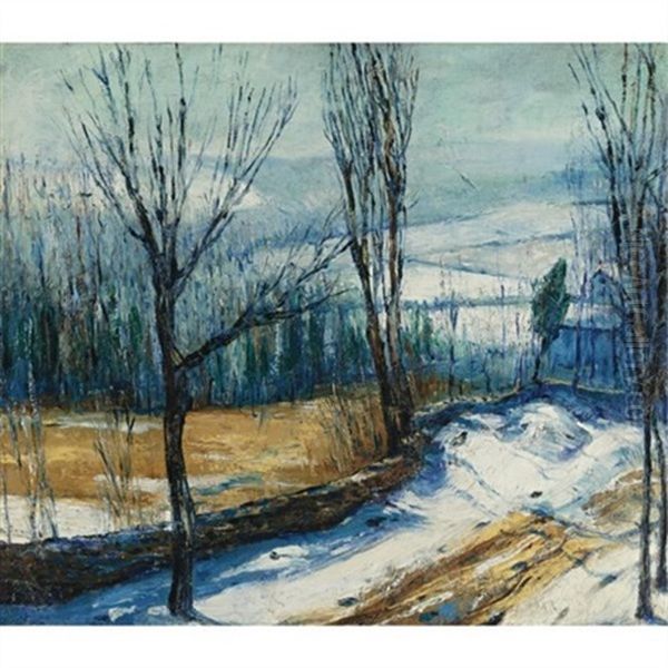 Jersey Woods Oil Painting by George Bellows