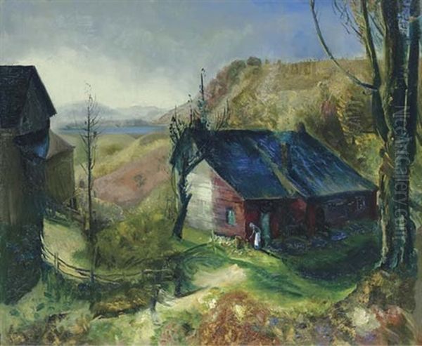 Mountain Farm Oil Painting by George Bellows