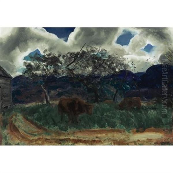 Overlook Road Oil Painting by George Bellows