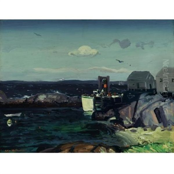 Boat Landing Oil Painting by George Bellows