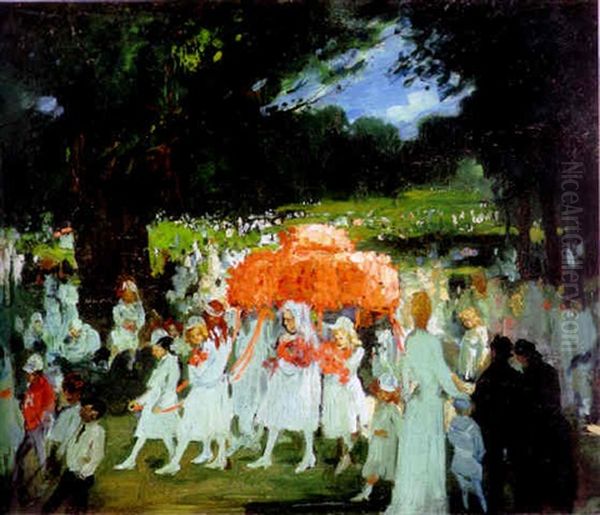 May Day In Central Park Oil Painting by George Bellows