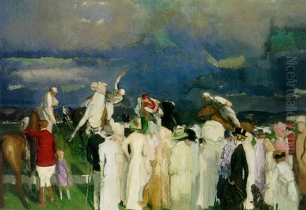 Polo Crowd Oil Painting by George Bellows