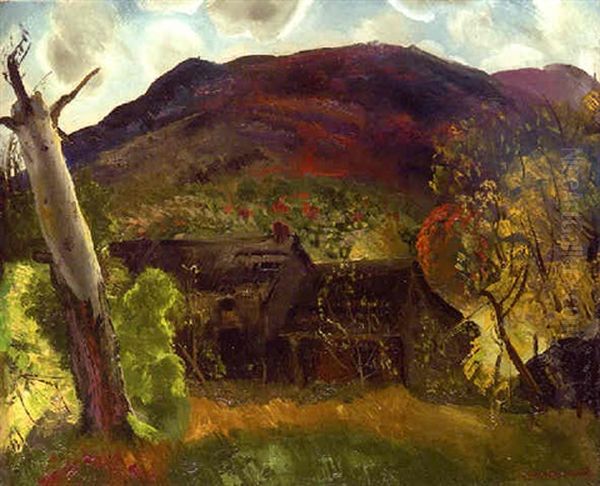 Blasted Tree And Deserted House Oil Painting by George Bellows