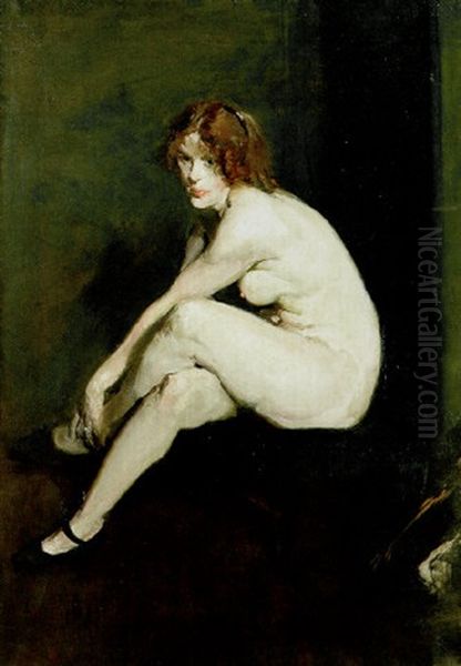 Nude Girl, Miss Leslie Hall Oil Painting by George Bellows